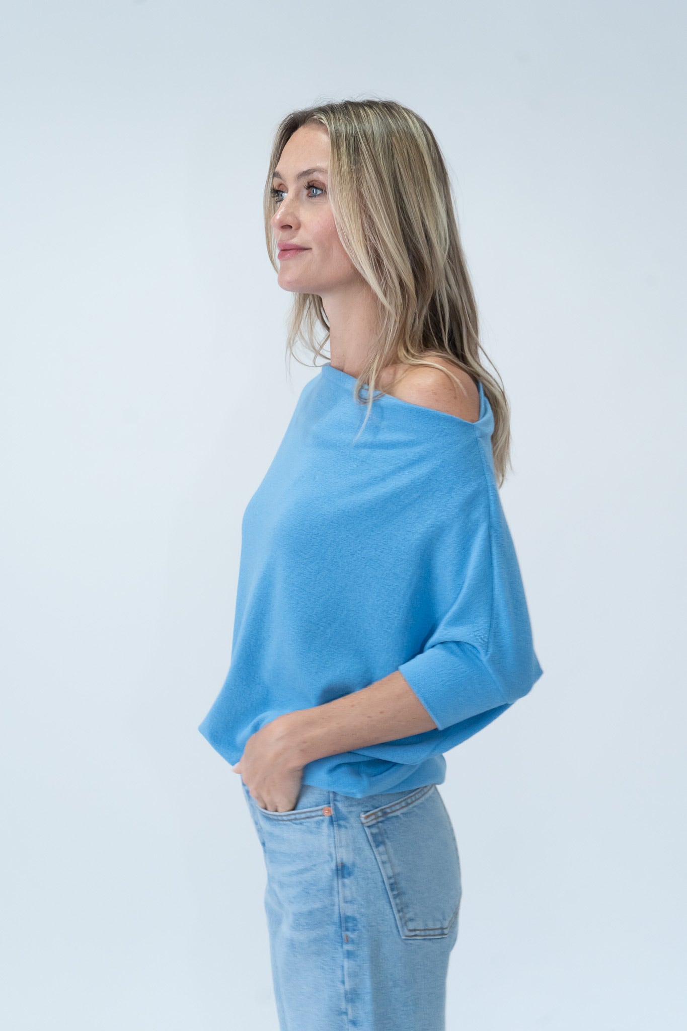 the short sleeve anywhere top [crystal blue]
