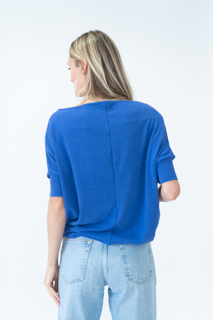 the short sleeve anywhere top [berry blue]