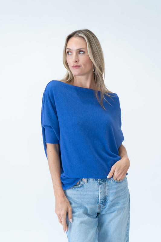 the short sleeve anywhere top [berry blue]