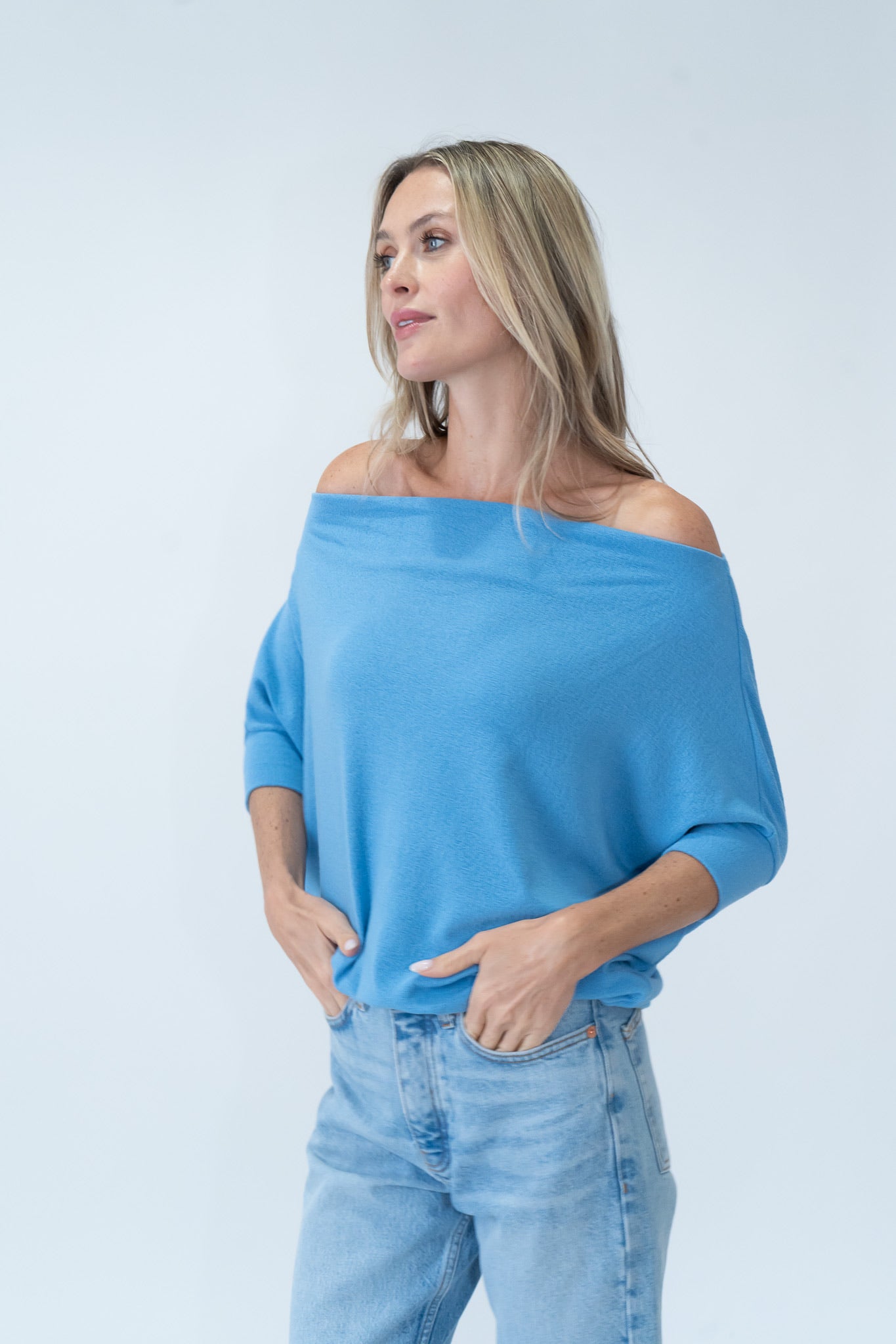 the short sleeve anywhere top [crystal blue]