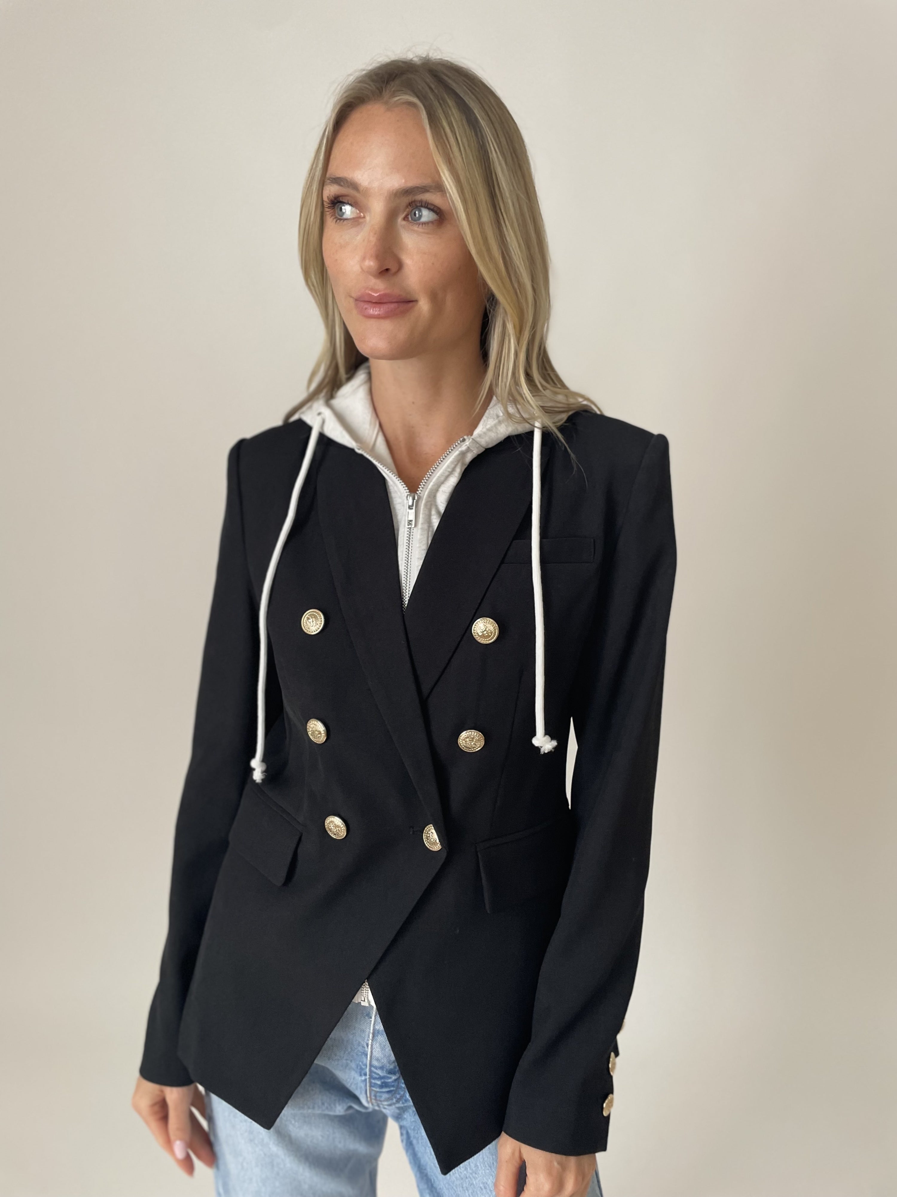 heather blazer [black]