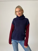 Load image into Gallery viewer, emerson sweater [navy/burgundy]
