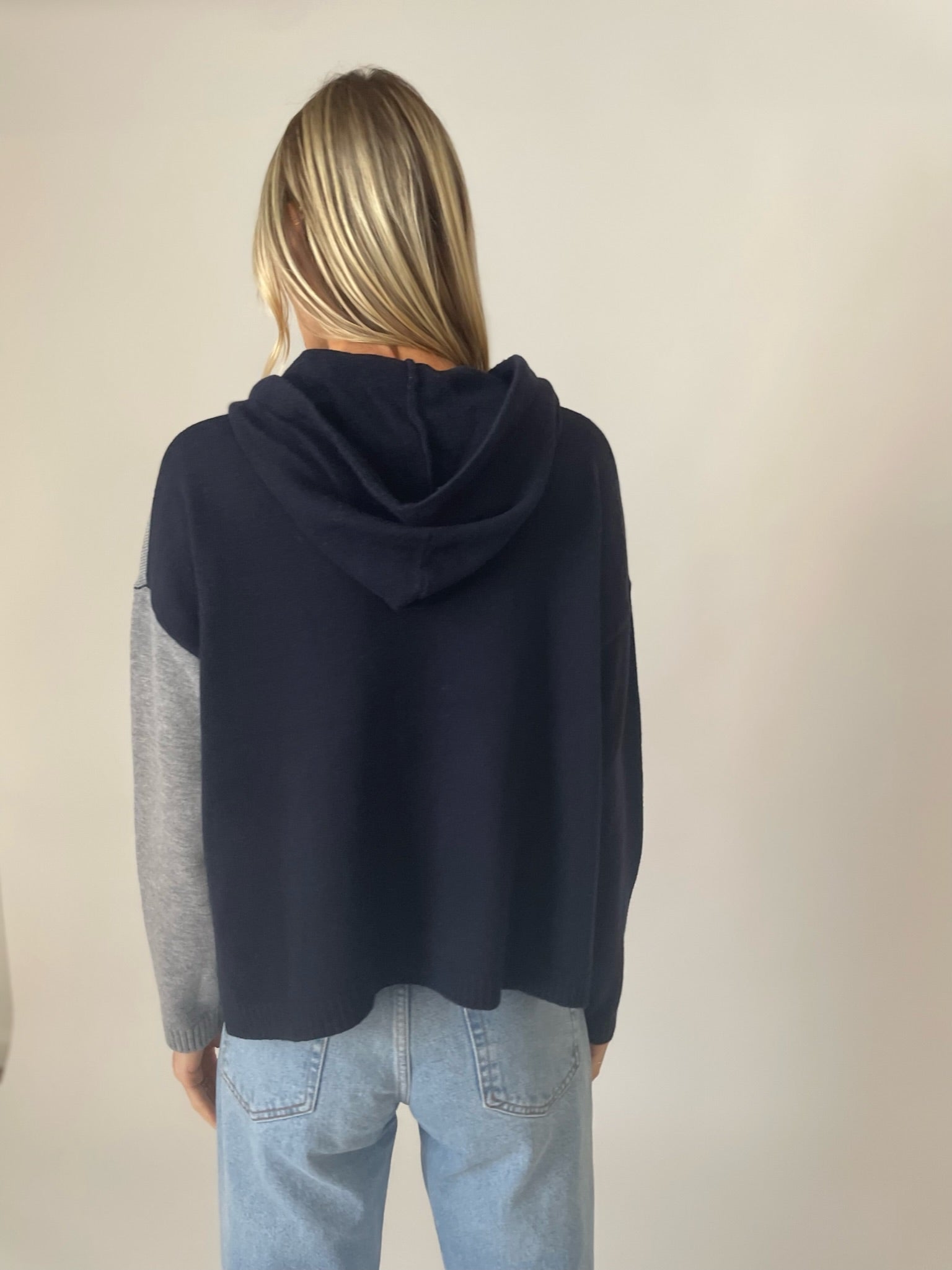 demi colorblock hoodie [navy/grey] – Six Fifty Clothing