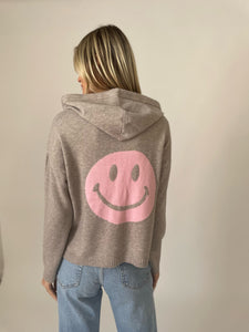 good mood hoodie [heather grey/pink]