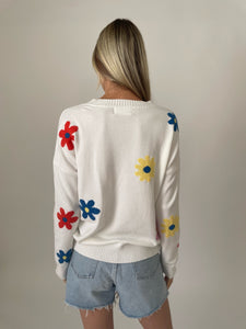 flora sweater [white floral]