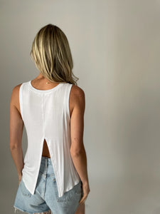 riley split back tank [white]