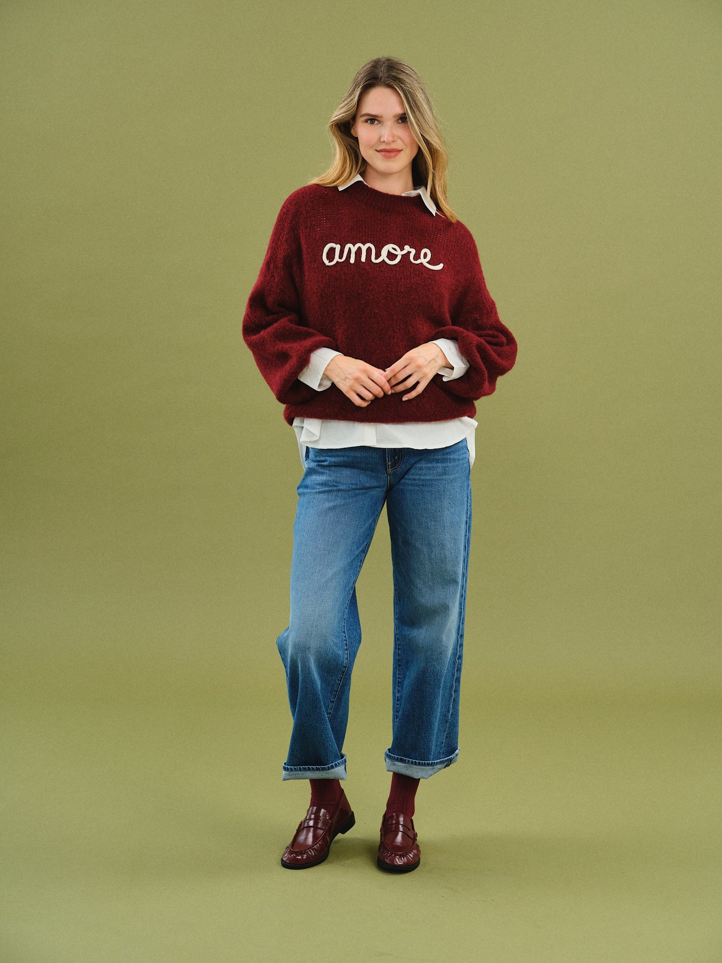 amore sweater [burgundy]
