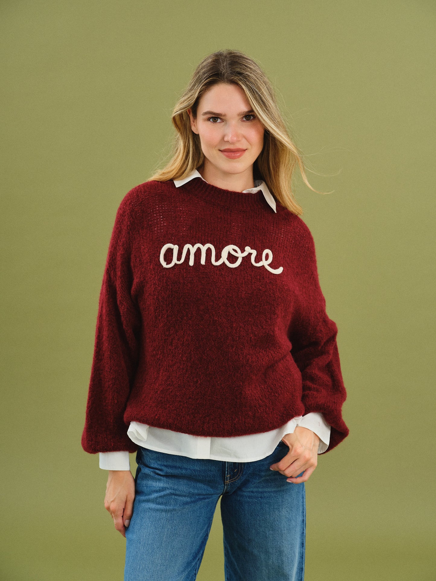 amore sweater [burgundy]