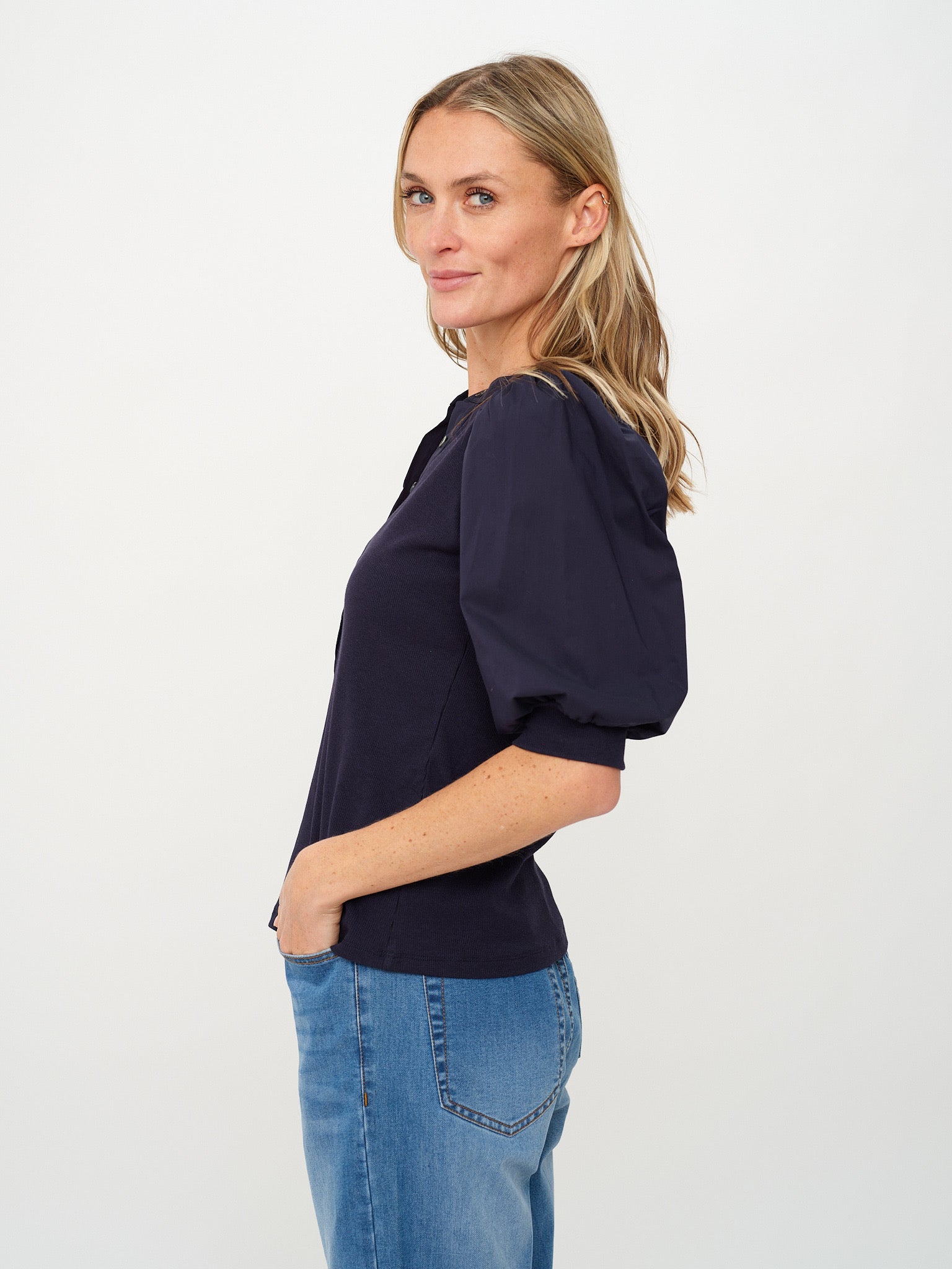 audrey top [navy]