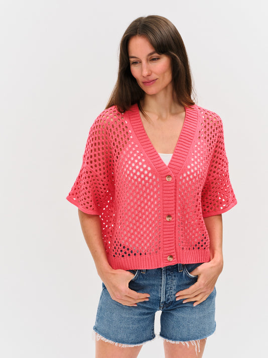 dune cardigan [pink splash]
