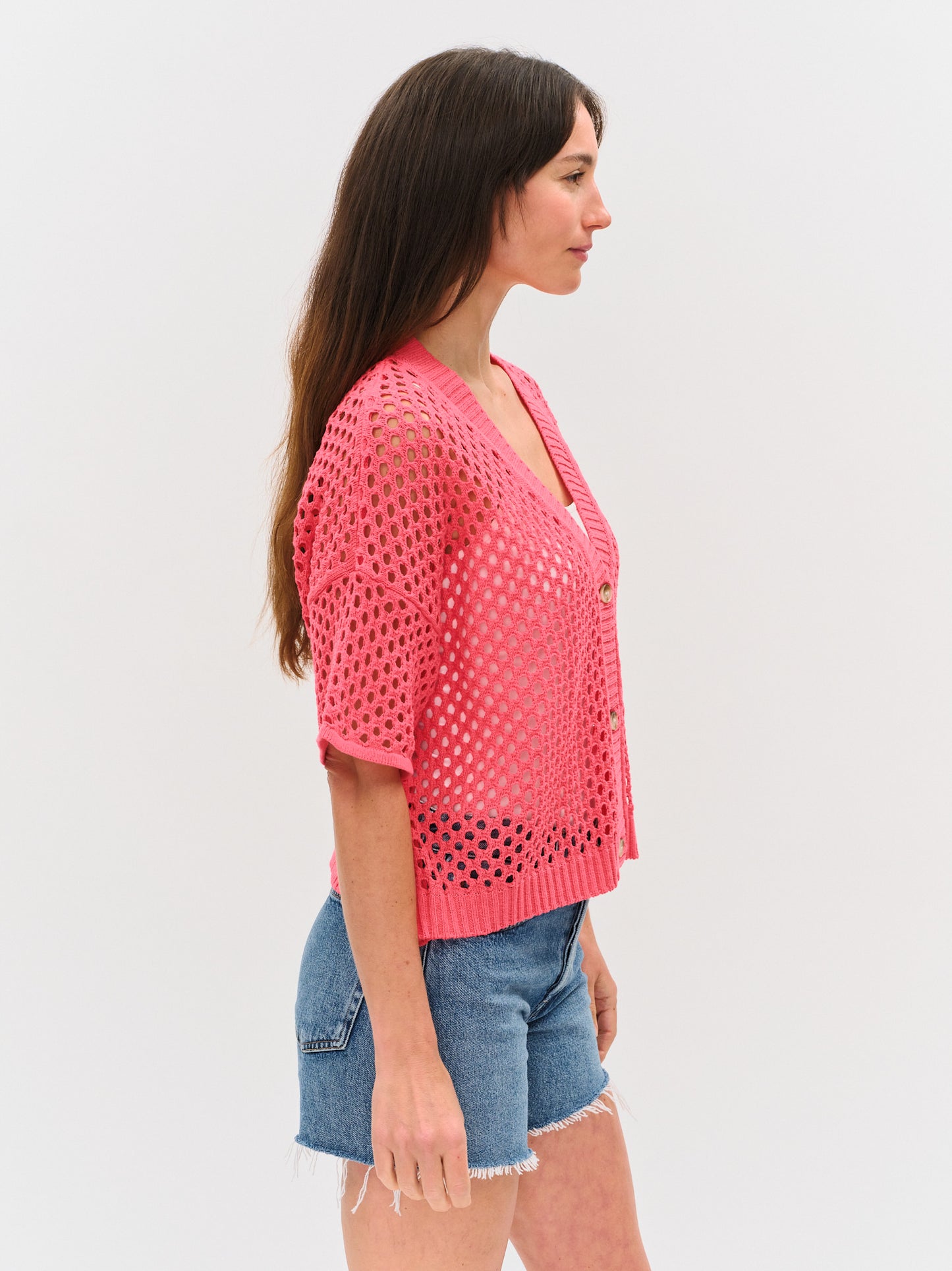 dune cardigan [pink splash]