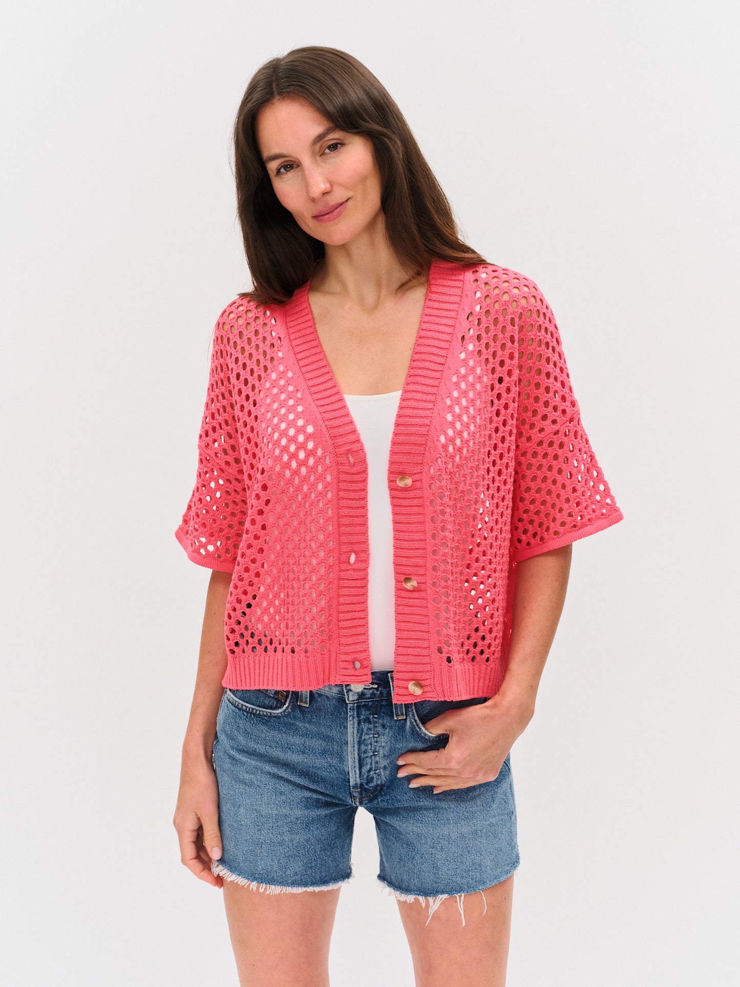 dune cardigan [pink splash]