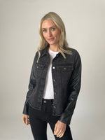 Load image into Gallery viewer, michaela jacket [black with faux leather sleeve]
