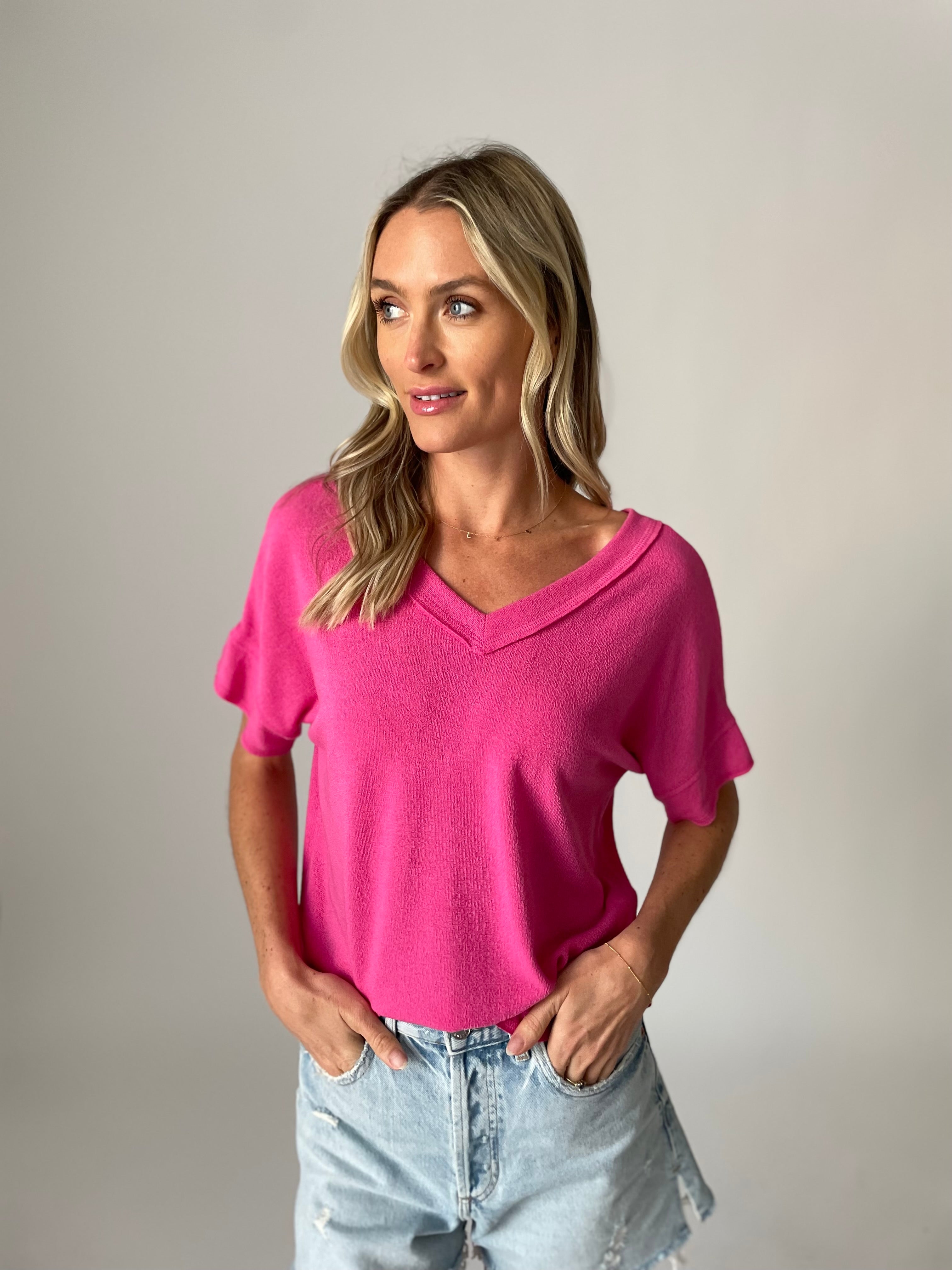 hadley top [punch pink]