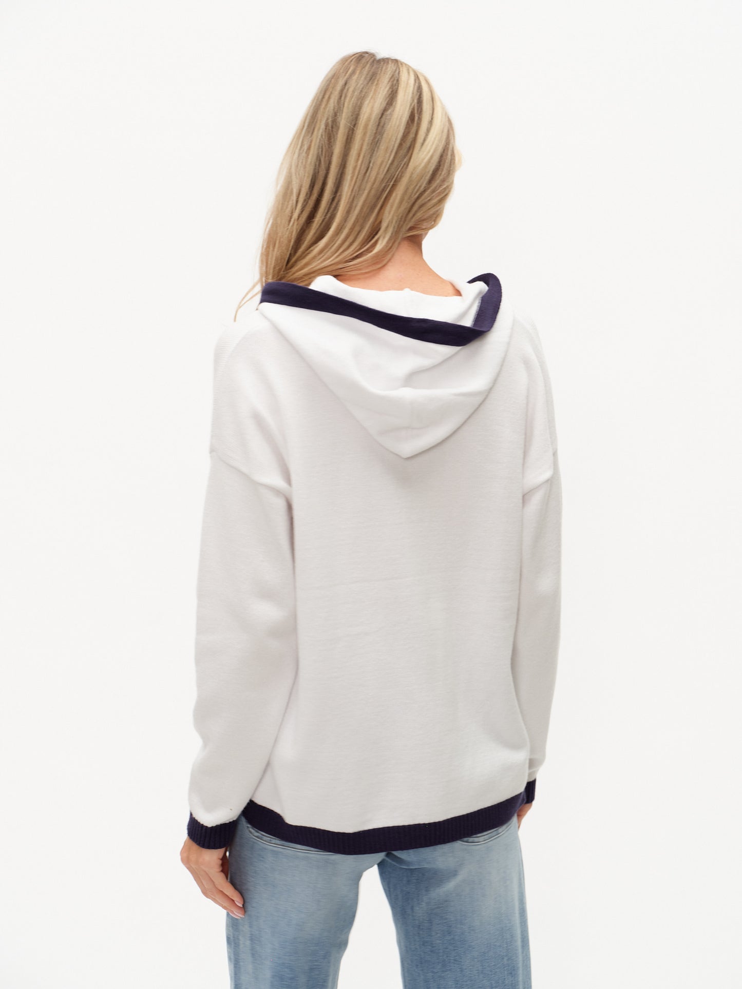 jessie hoodie [white/navy trim]