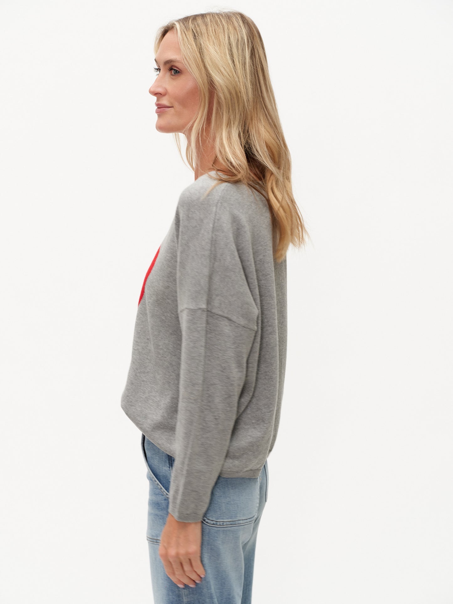 lovie sweater [heather grey/red]