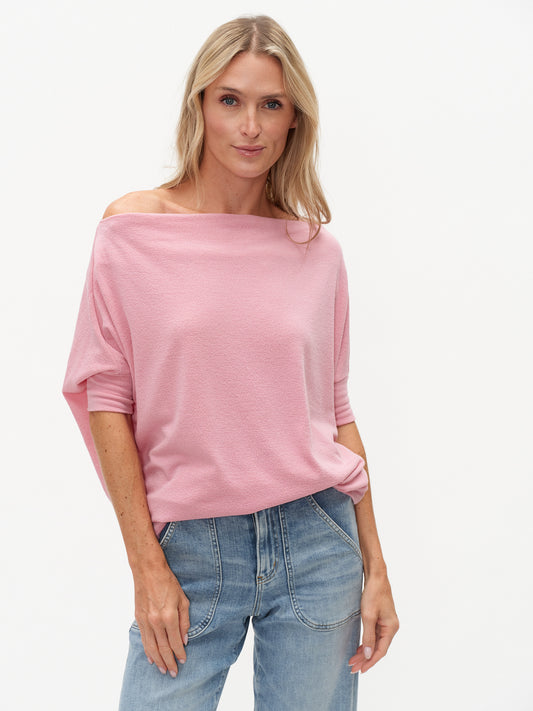 the short sleeve anywhere top [pink lace]