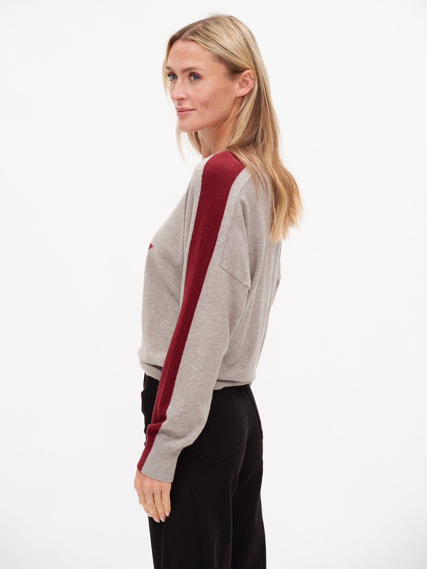 morgan sweater [hgrey/burgundy]
