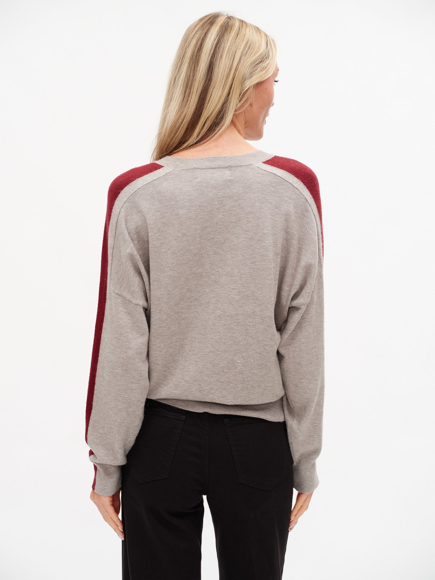 morgan sweater [hgrey/burgundy]