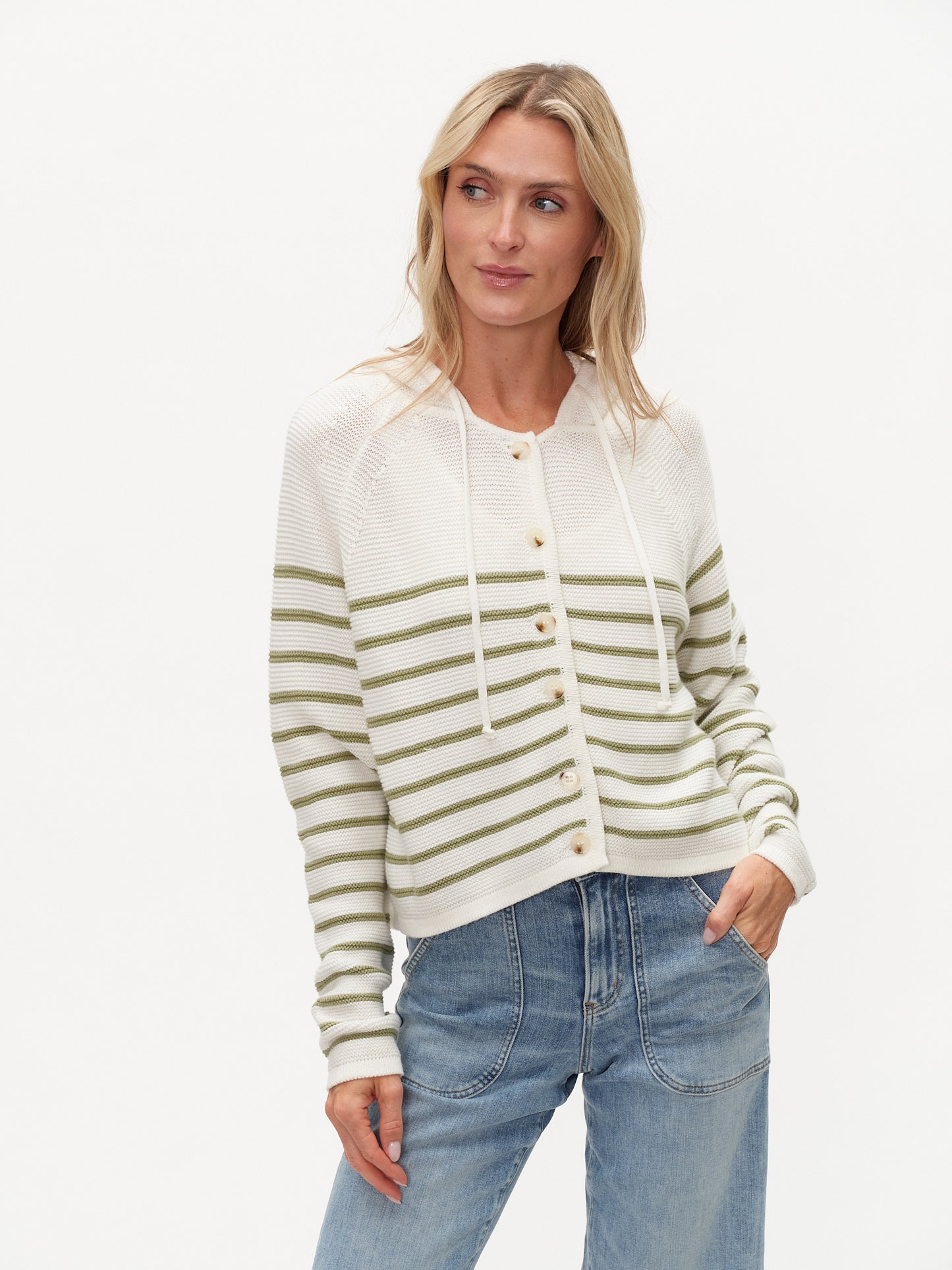 annalora hoodie [green stripe]