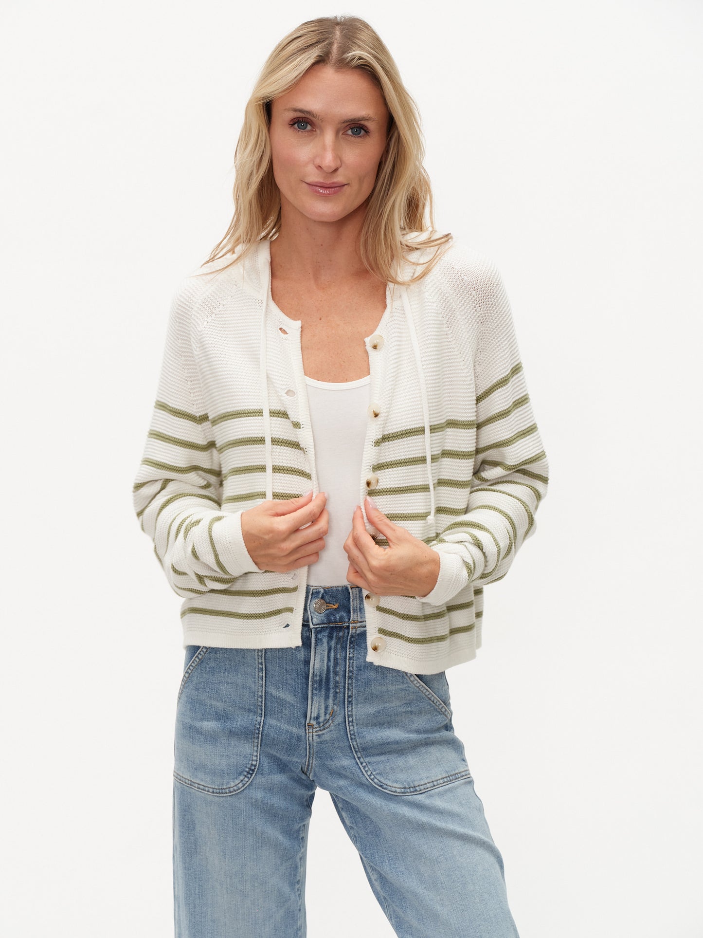 annalora hoodie [green stripe]