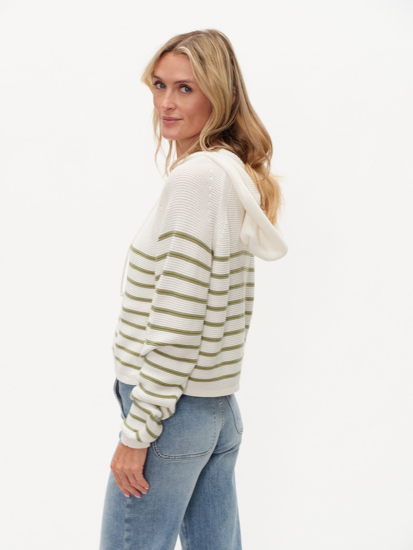 annalora hoodie [green stripe]