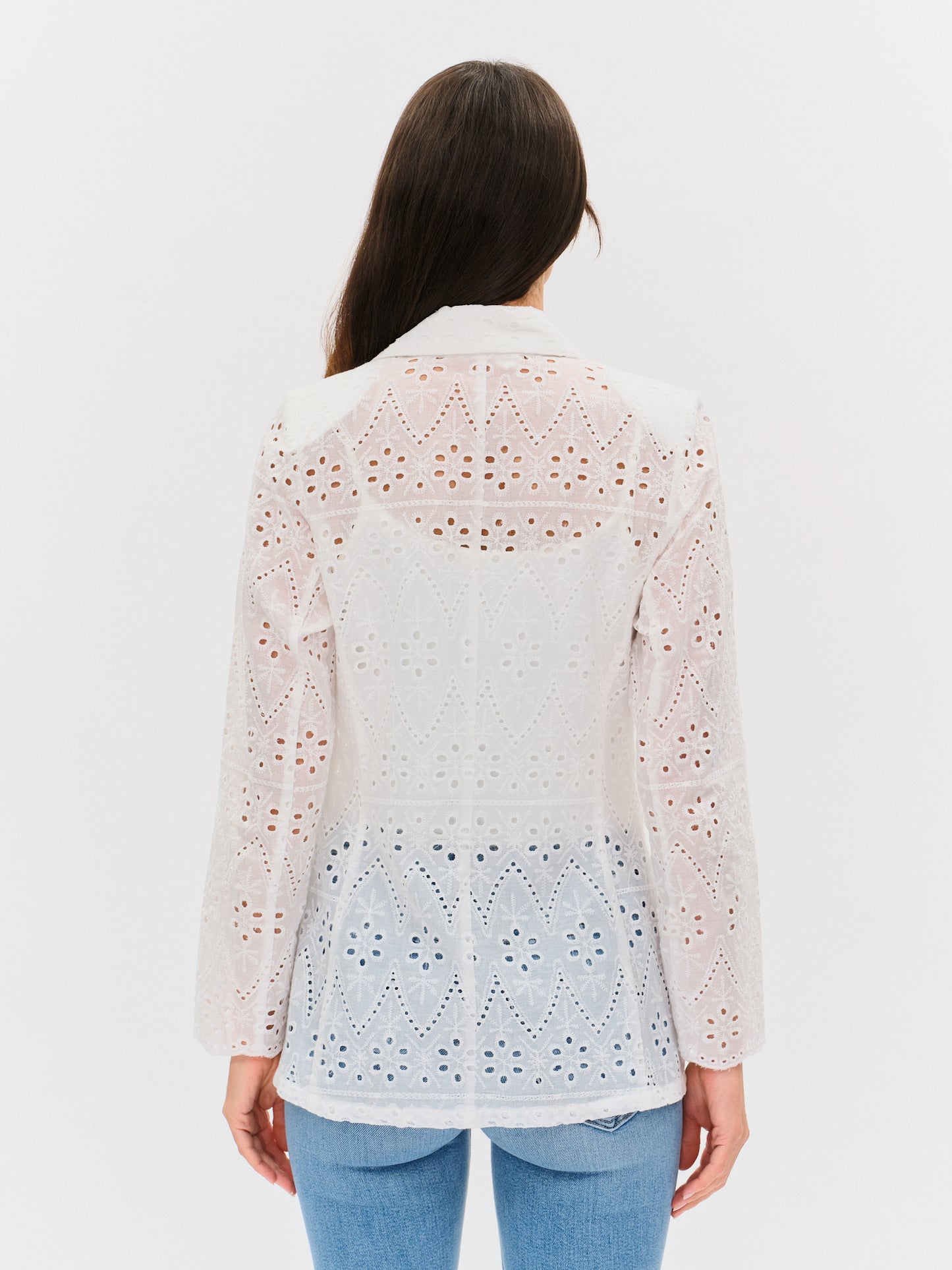 eyelet edit blazer [white]