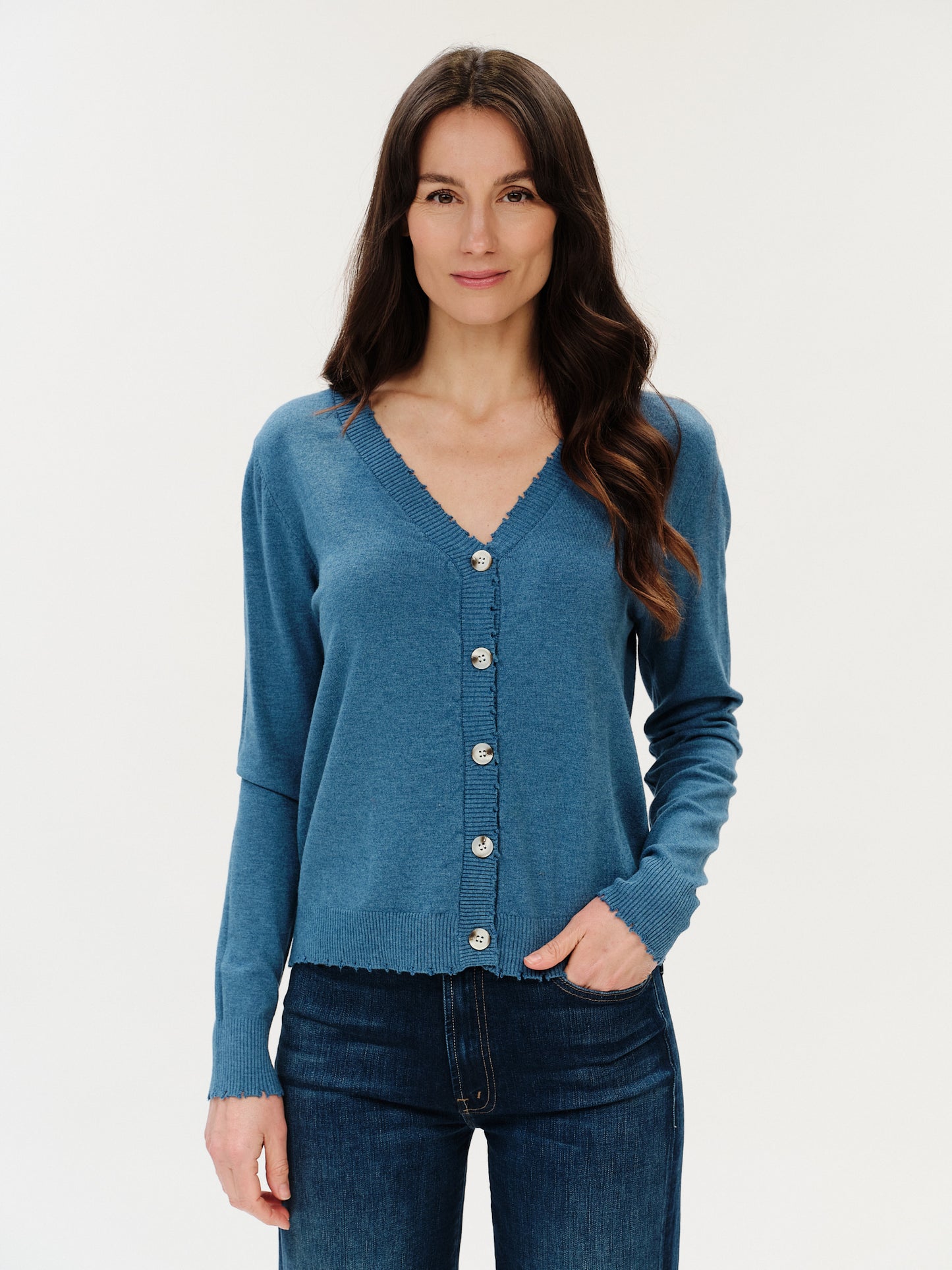 marcella cardigan [heather denim]