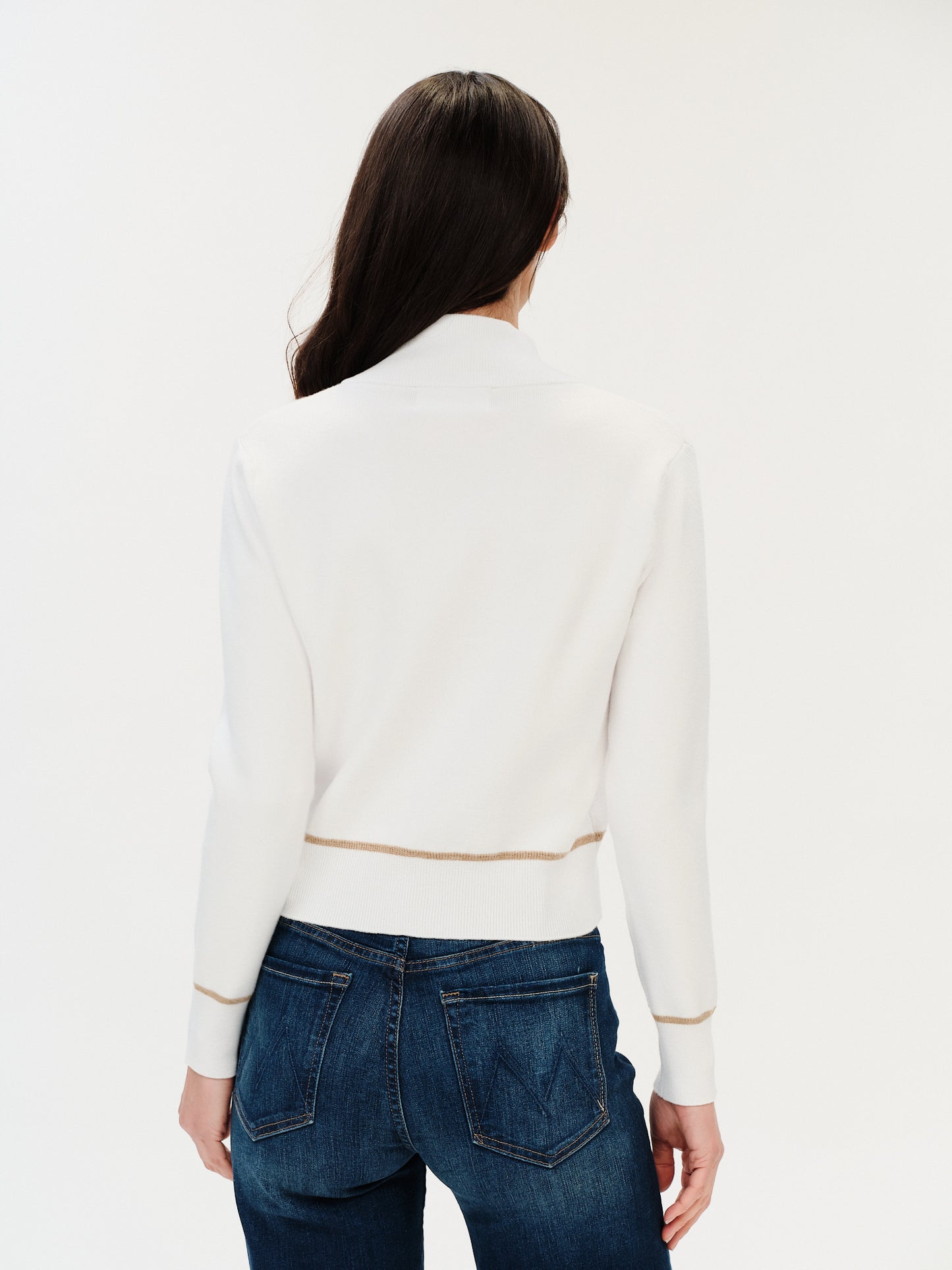 solene sweater zip up [ivory/camel]