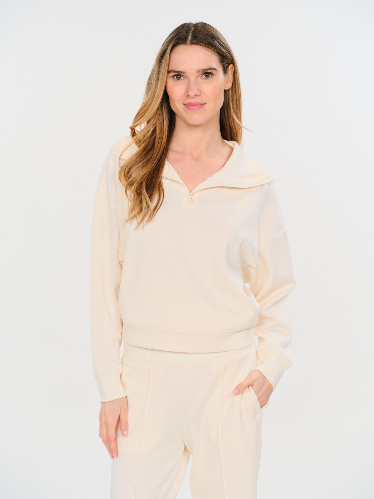 scuba 1/4 zip up [cream]