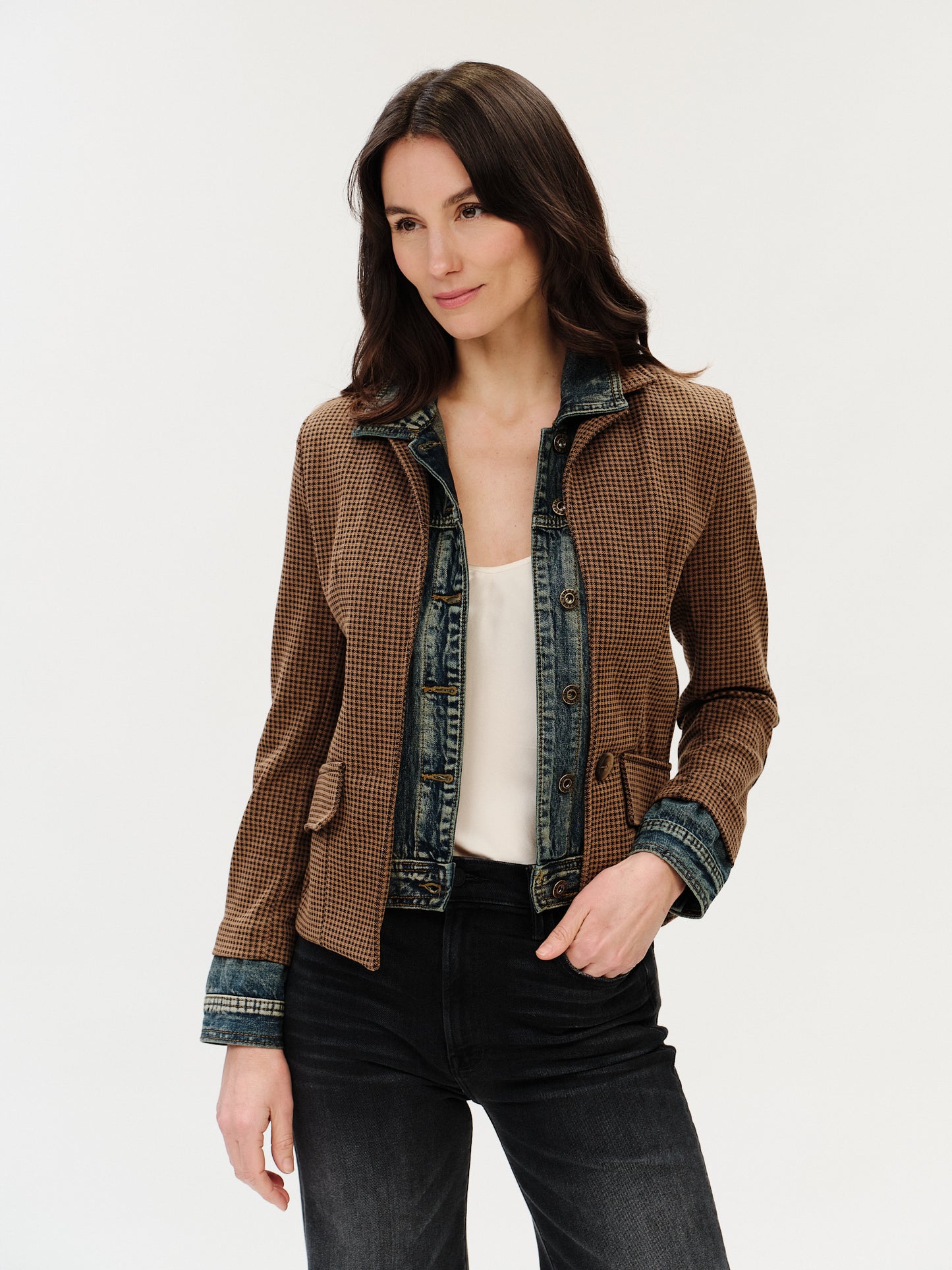 clarissa *made in italy* blazer [brown bedford check]