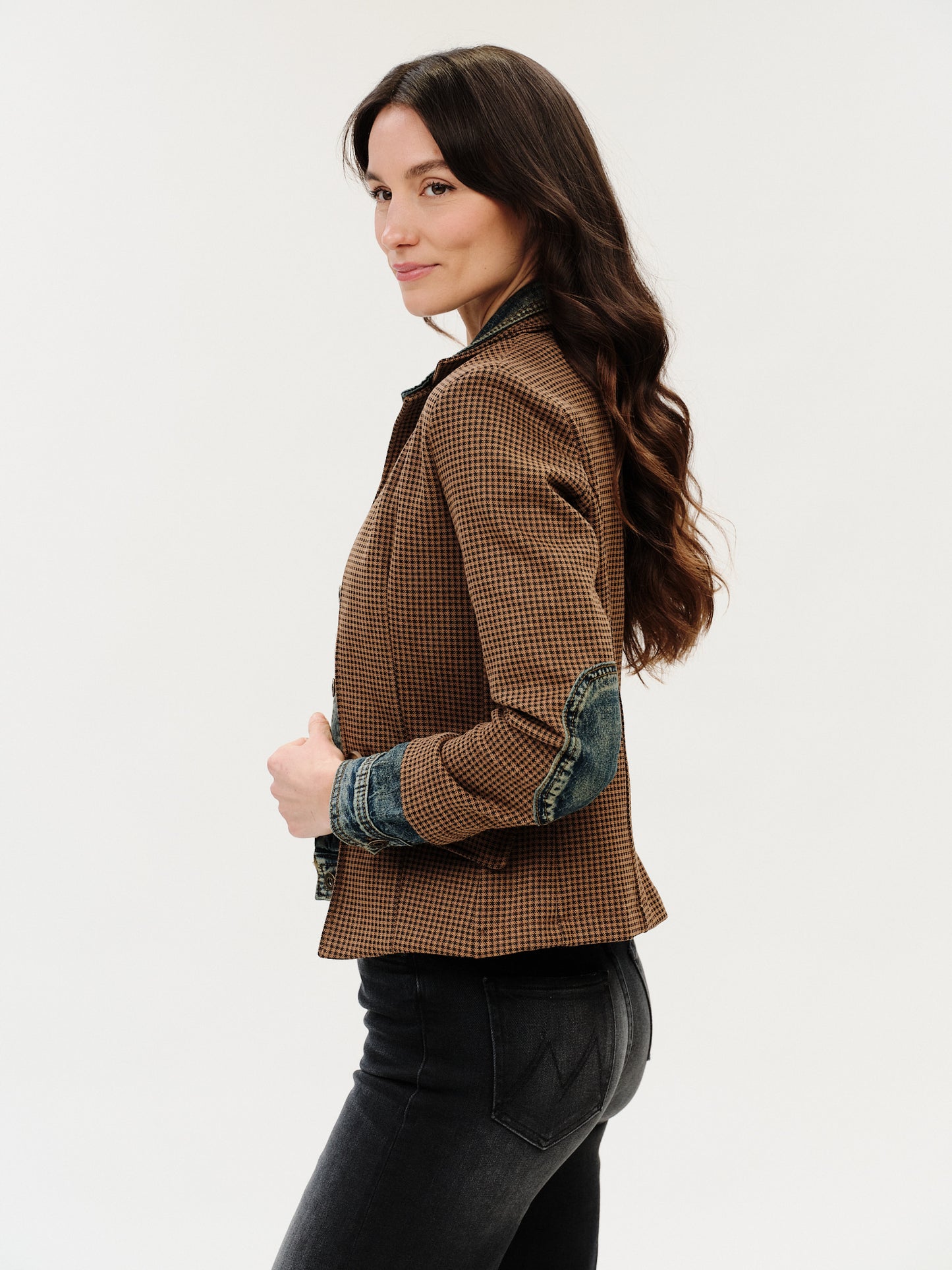 clarissa *made in italy* blazer [brown bedford check]