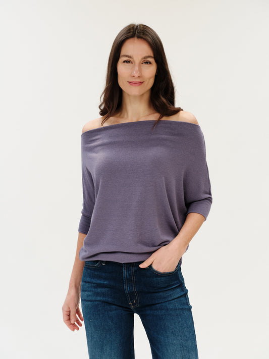 the short sleeve anywhere top [dark lavender]