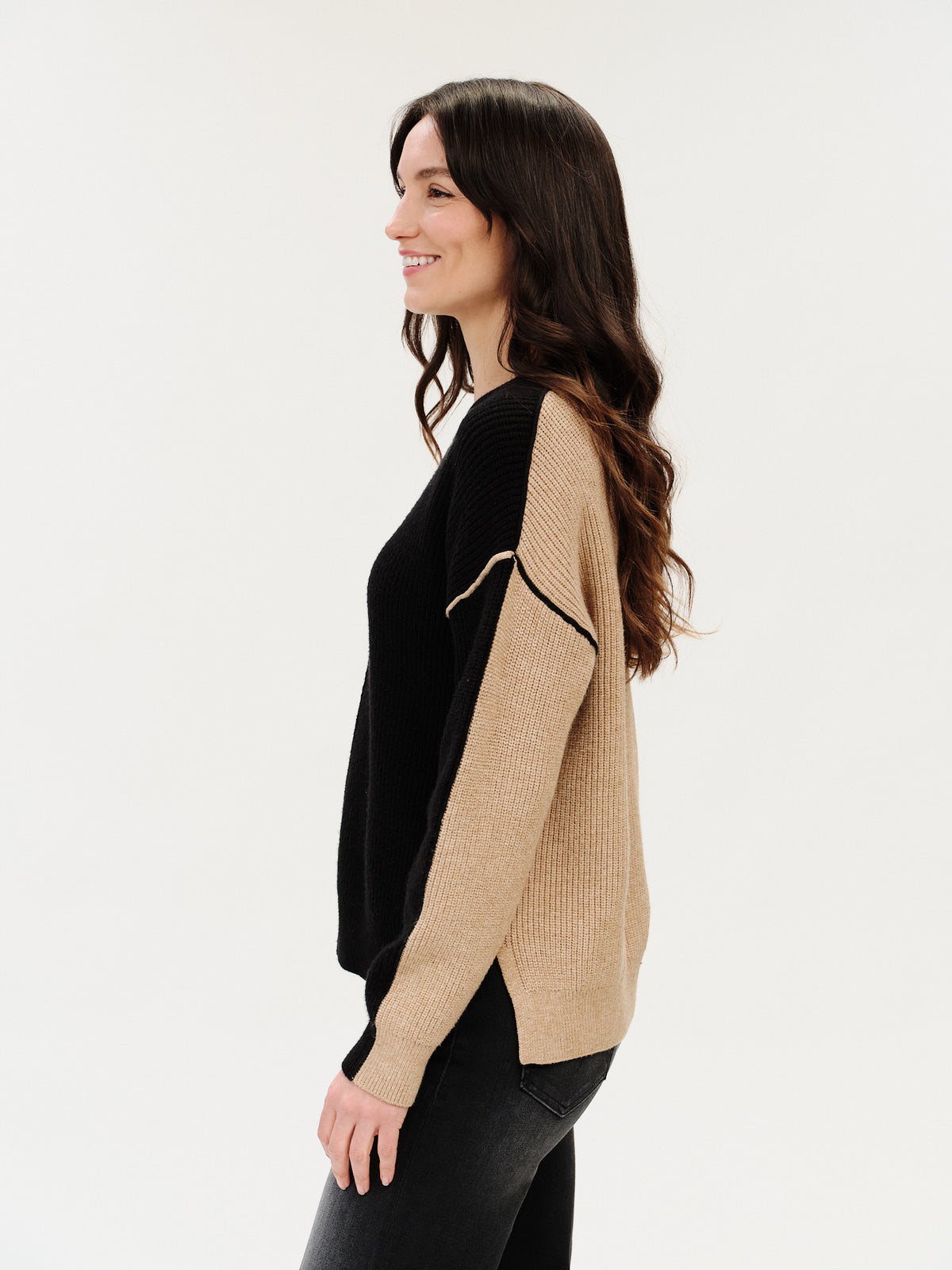 runa sweater [black/camel]
