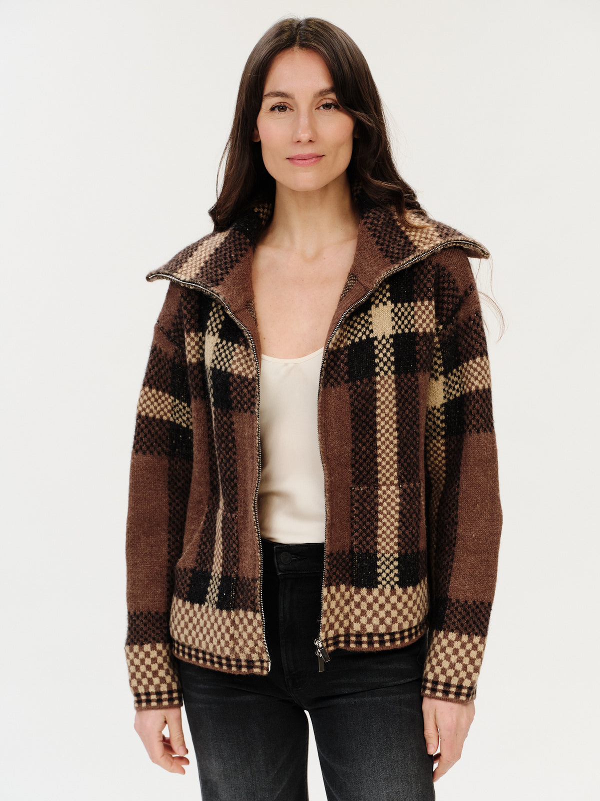 cypress zip up [brown plaid]