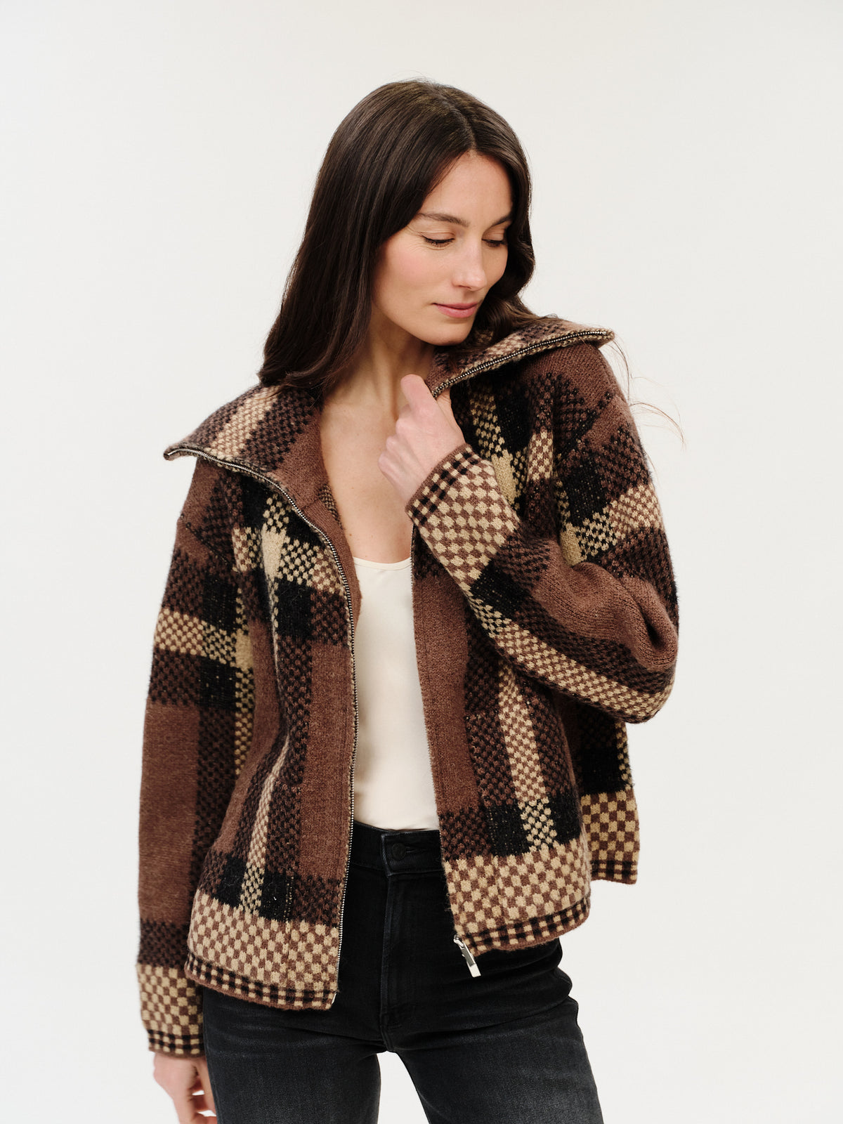 cypress zip up [brown plaid]