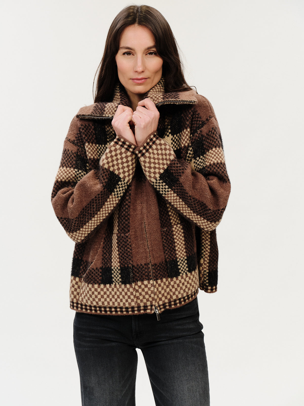 cypress zip up [brown plaid]