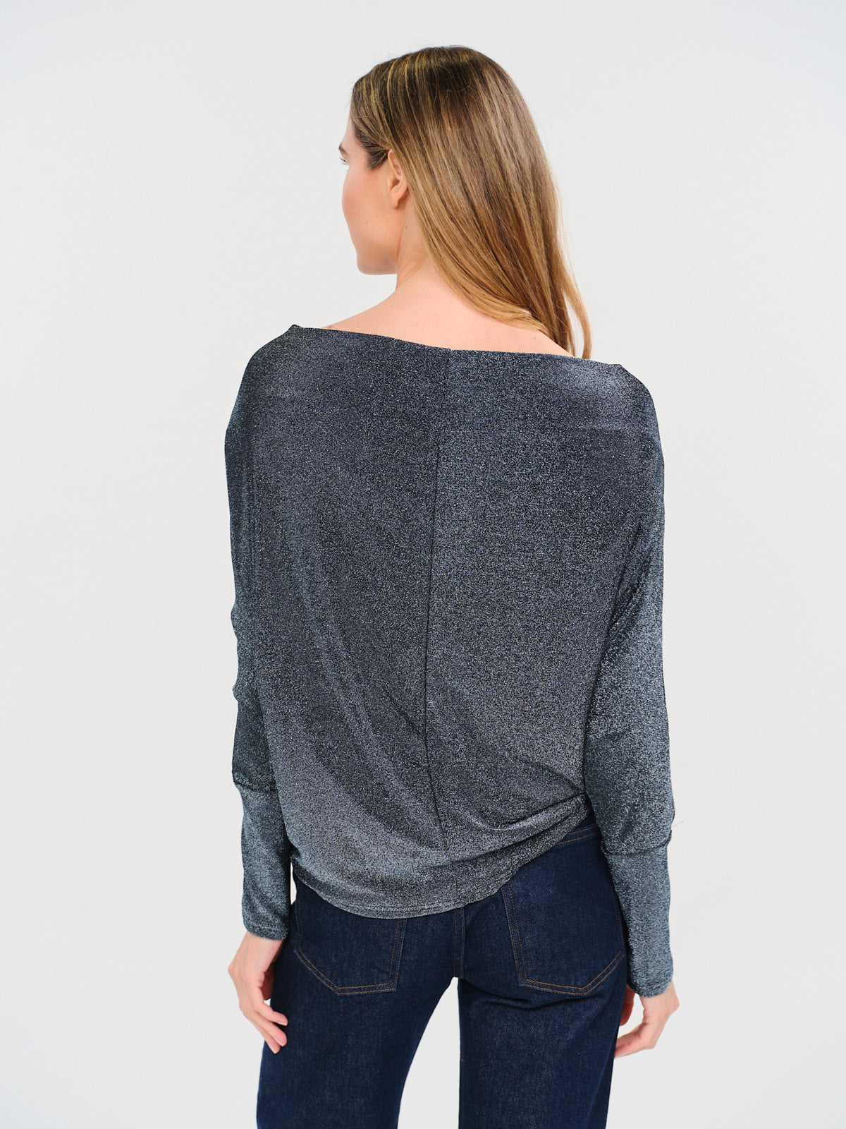 the anywhere top lurex [blue chrome]