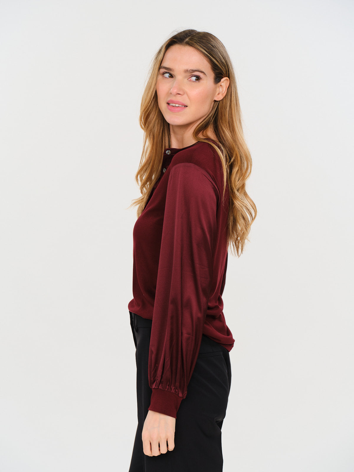 janie top [burgundy]
