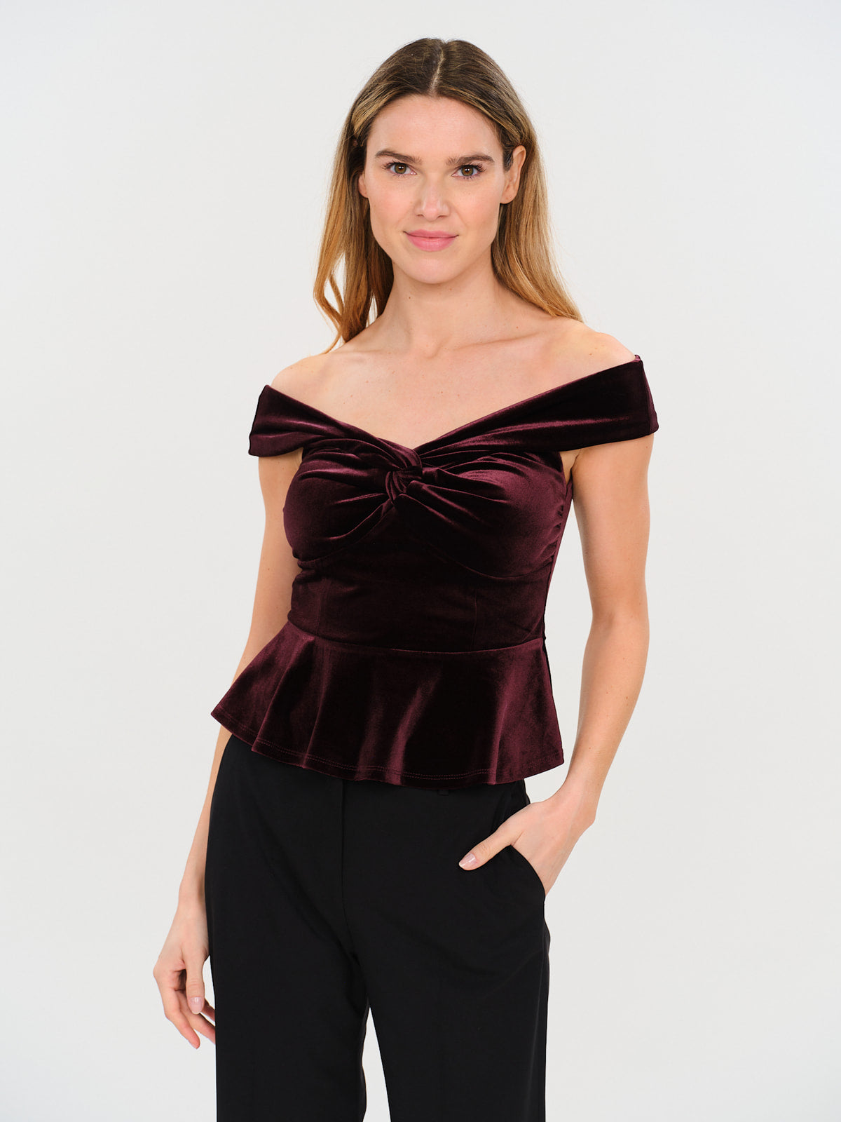 isabella blouse [eggplant]