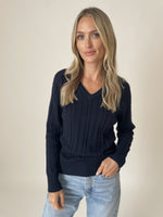 Load image into Gallery viewer, charlie cable sweater [navy]
