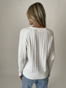 charlie cable sweater [white]