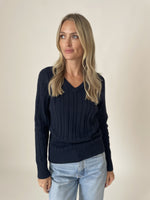 Load image into Gallery viewer, charlie cable sweater [navy]
