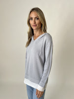 Load image into Gallery viewer, abigail hoodie [grey/white]
