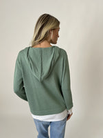 Load image into Gallery viewer, abigail hoodie [green/white]
