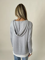 Load image into Gallery viewer, abigail hoodie [grey/white]
