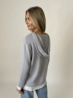 Load image into Gallery viewer, abigail hoodie [grey/white]
