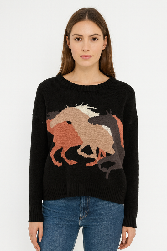 wild horses sweater [black]