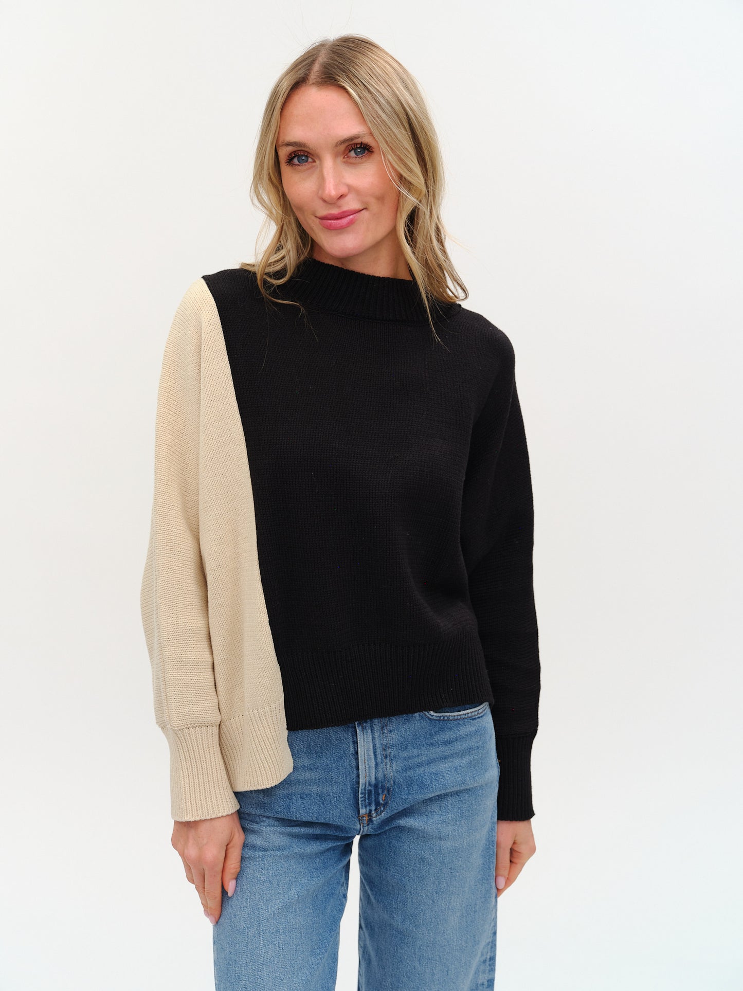 quinn sweater [black/tan]
