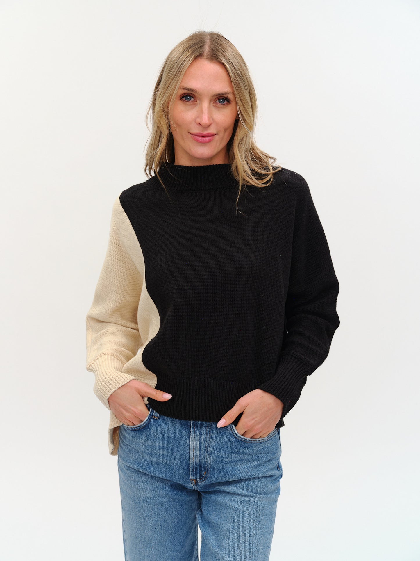 quinn sweater [black/tan]